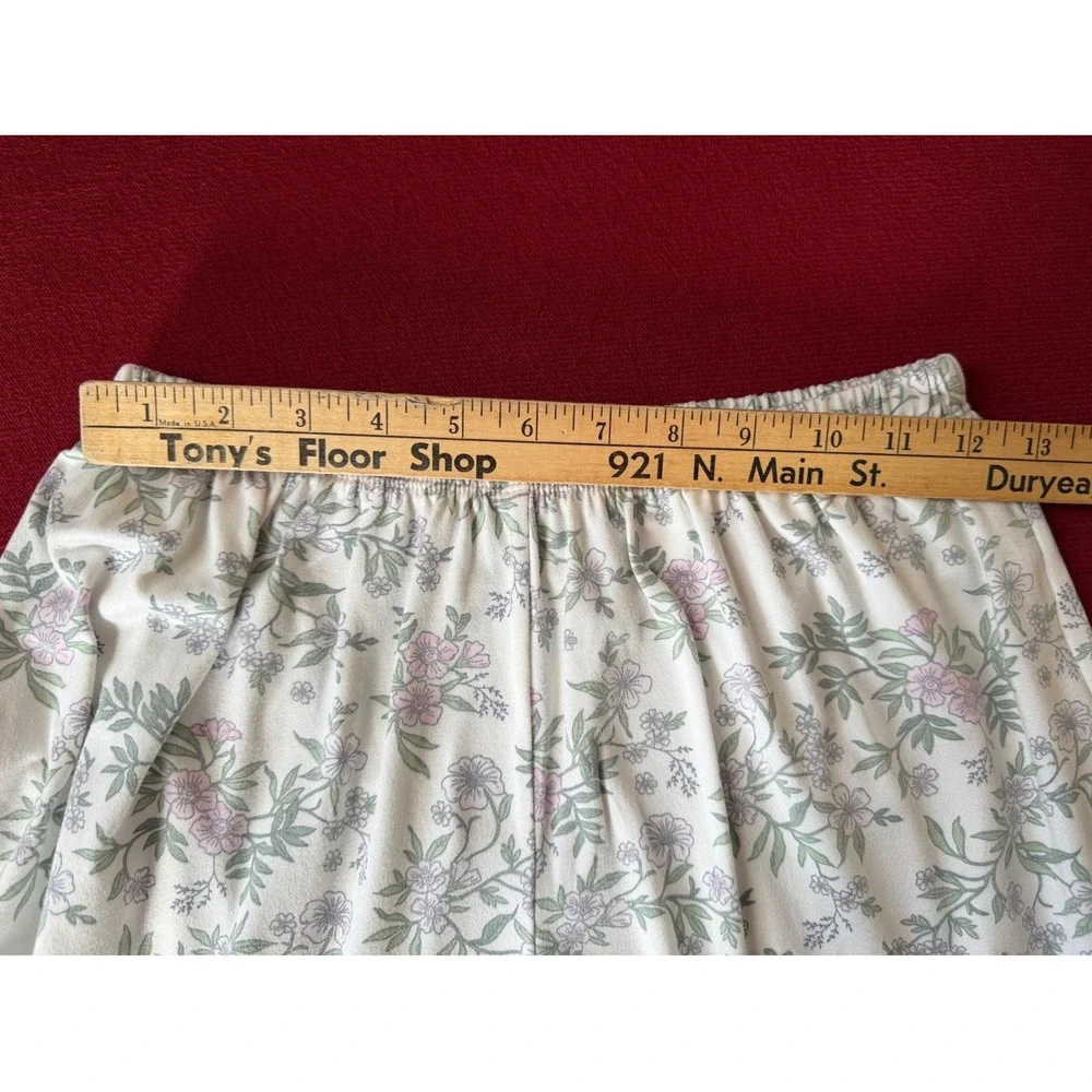 Elizabeth & Nicole Pajama Set Womens Small White Floral Lace Henley Loungewear